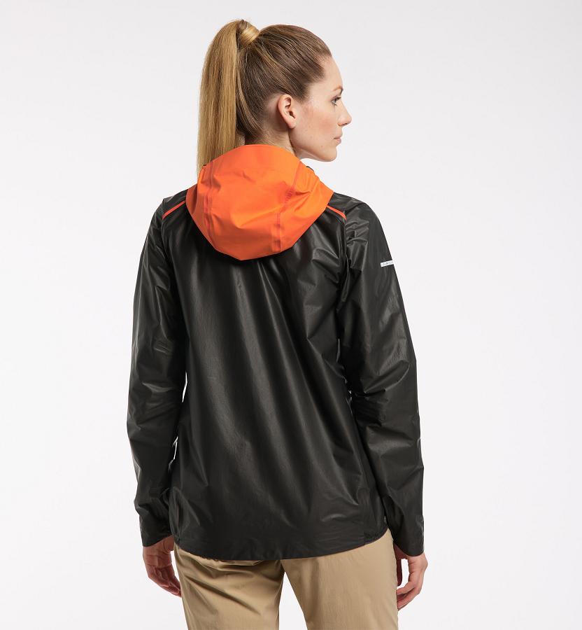 Haglöfs Womens L.I.M Breathe GTX Shakedry GTX Jacket Black/Orange New Zealand 60178ZUMO